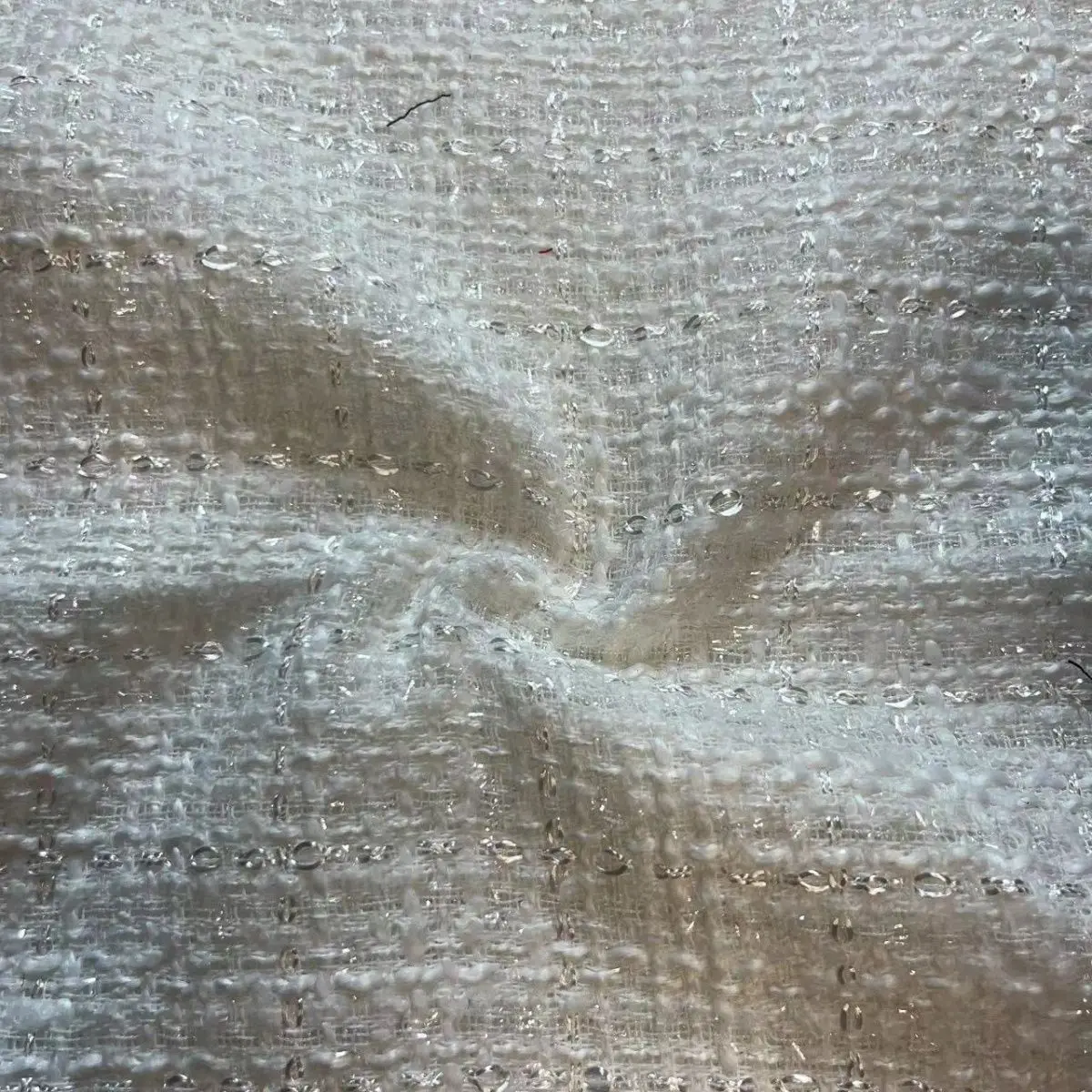 Tweed Fabric Plaid By The Meter for Clothes Coat Bags Bouquet Packaging Handmade Diy Sewing Cloth Gold Silver Wire White Black