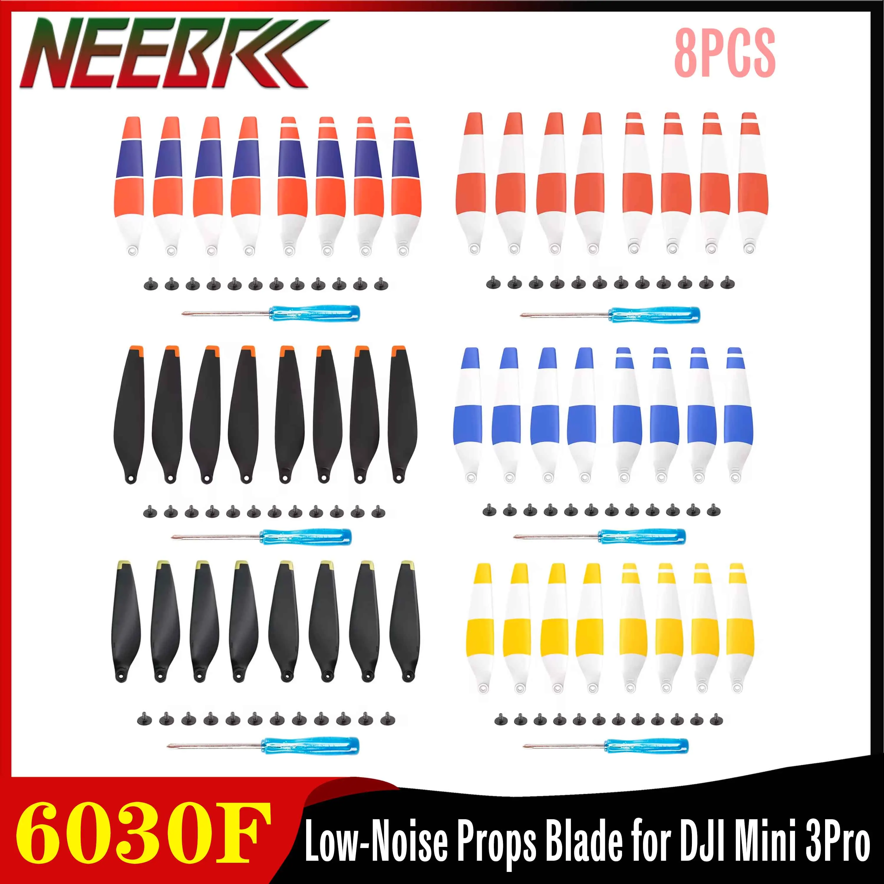 

8pcs 6030F Drone Propeller Low-Noise Props Blade for DJI 3 Pro RC Racing Drone Quadcopter Replacement Spare Parts Accessories