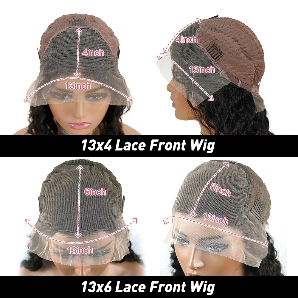 Deep Wave Frontal Wig Transparent 13x4 13x6 Lace Frontal Human Hair Wig Jerry Curly Human Hair Lace Front Wig For Women