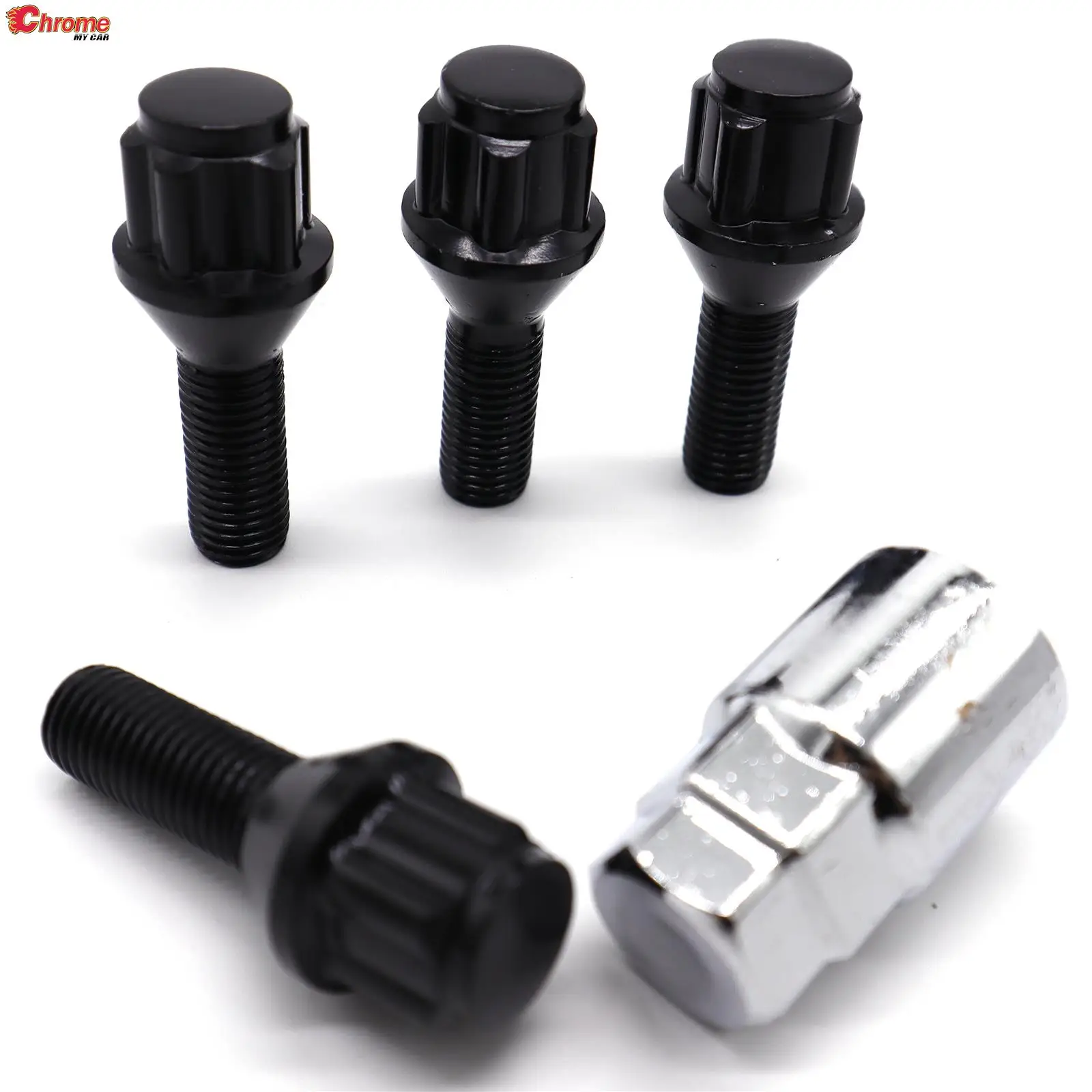 車のホイールロックボルト,m12 x 1.5,bmw 1, 3, 5シリーズ1500-2000,vwキャディ2004-2023トランスポーター用トラック部品,4個