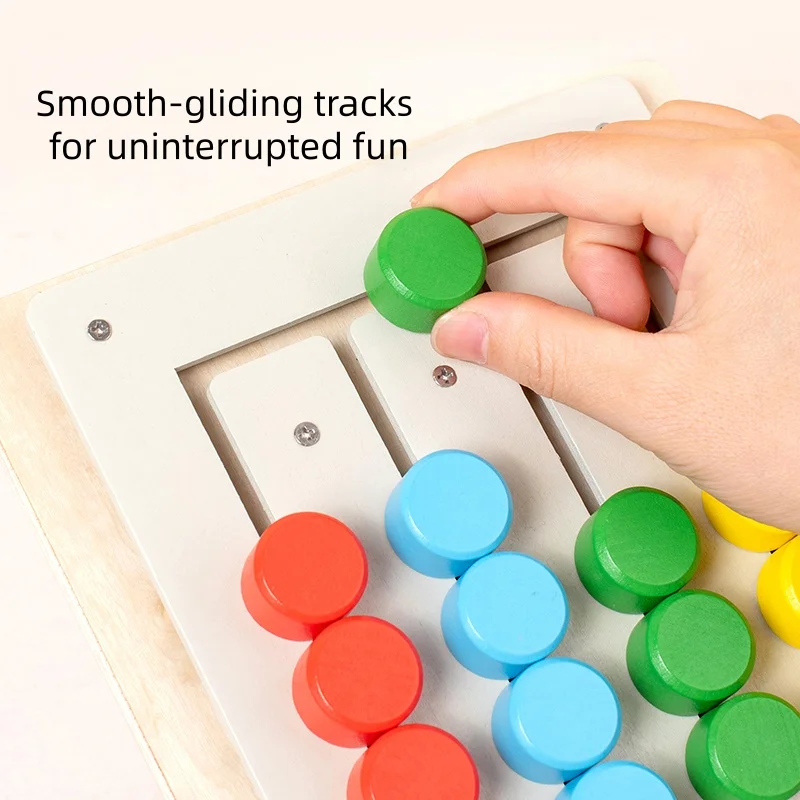 Il giocattolo di corrispondenza dei colori con ingranaggi in legno presenta una varietà di disegni di ingranaggi colorati I bambini hanno esploderà praticano corrispondenza e develo