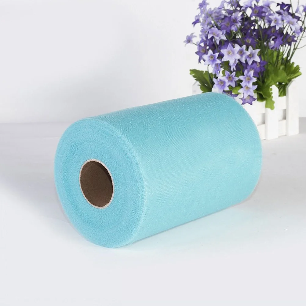 

6x100yd Sky Blue Tulle Fabric Roll DIY Wedding Party Decor Flame Retardant Easy to Cut 6"x10yd DIY Netting Fabric