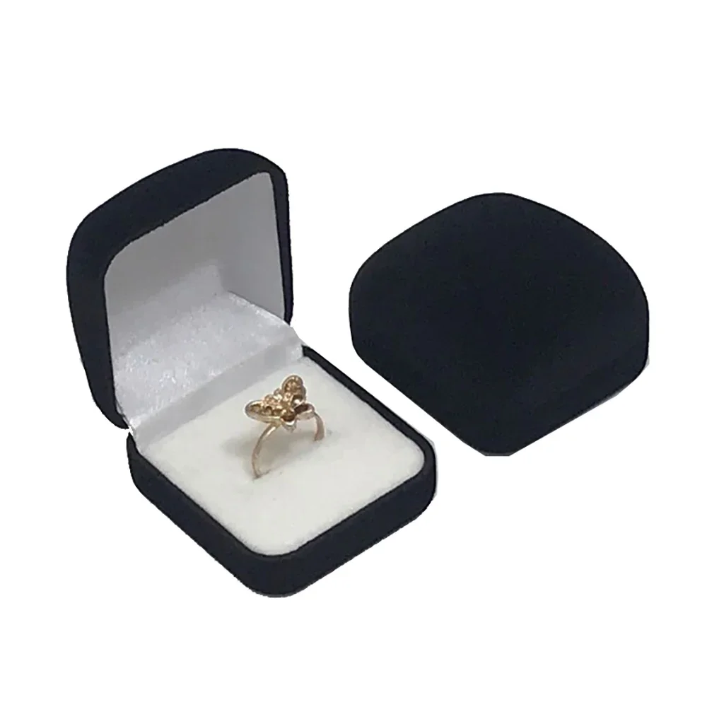 Fashion Velvet Ring Storag Box Earring Jewelry Organizer Wedding Double Ring Packaging Box Stud Gift Holder Box