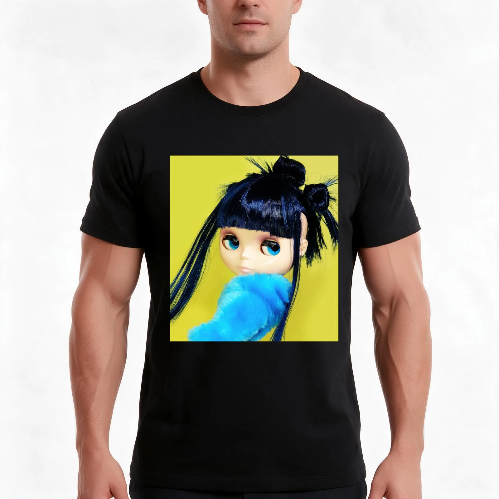 blythe en bleu T-Shirt Summer Casual Cotton Tee Oversized Streetwear Tops Vintage Graphic Print Loose Fit Short Sleeve