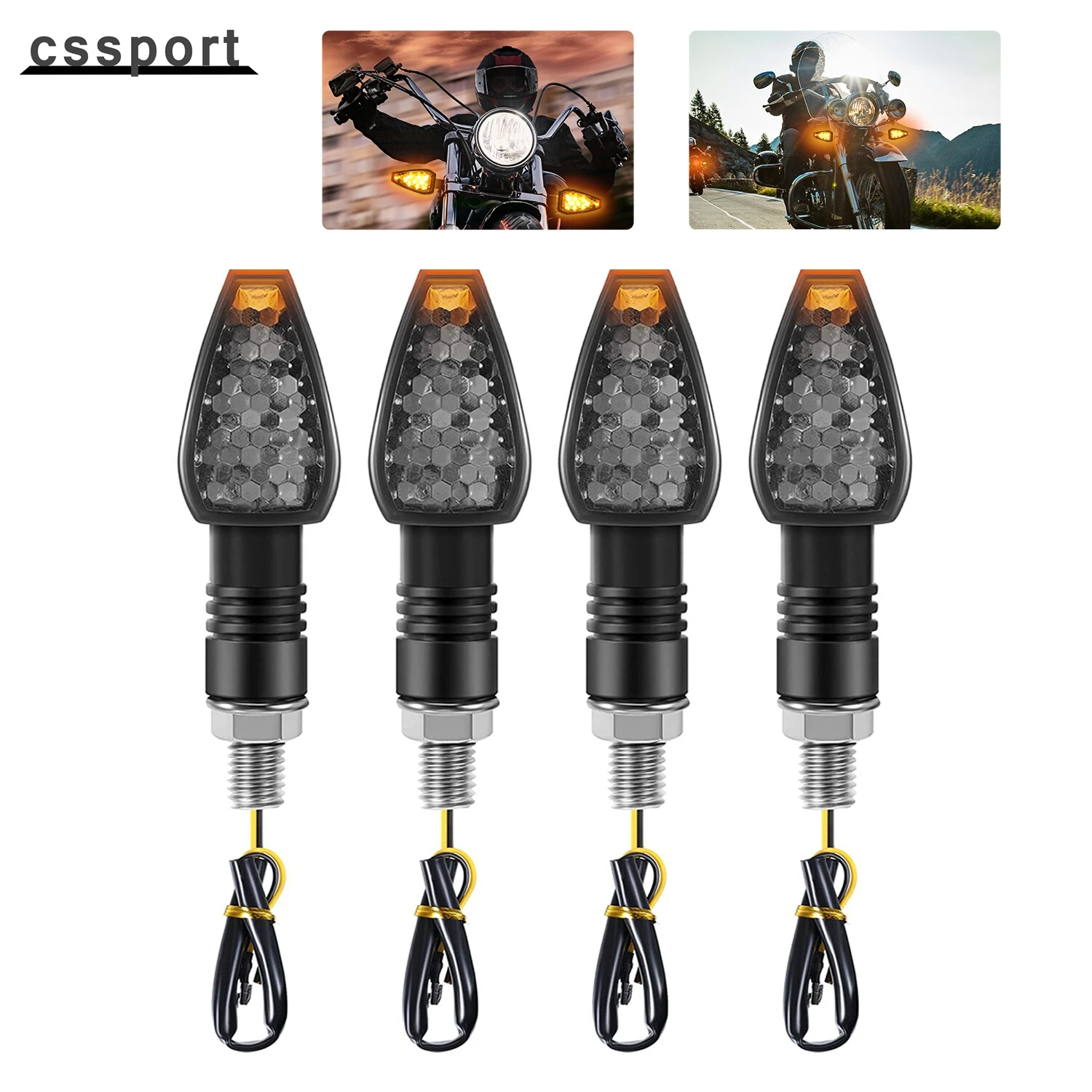 

4PCS 12V Turn Signal LED Indicators Dual For Motorcycle Dirt Bike Light Blinker