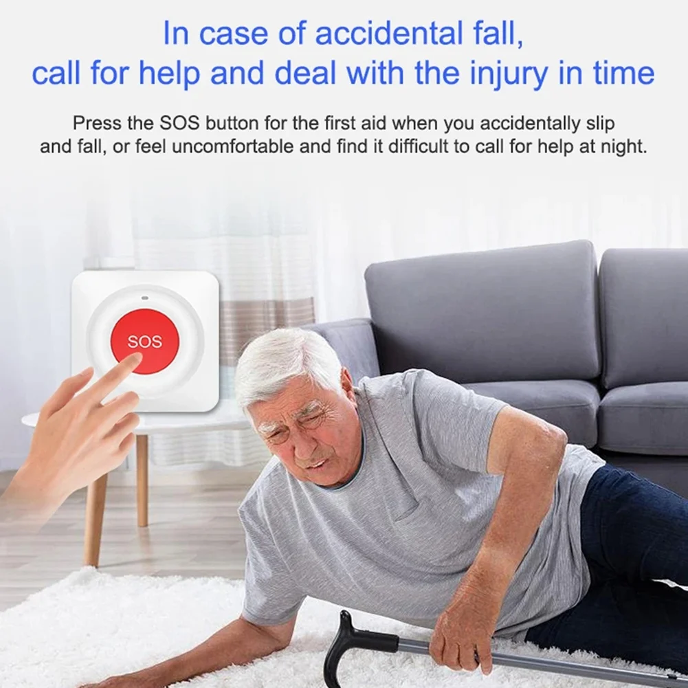 

Practical-Smart SOS Button Wireless Caregiver Pager Alert Transmitter Emergency Call Button For Kid Elderly Patient