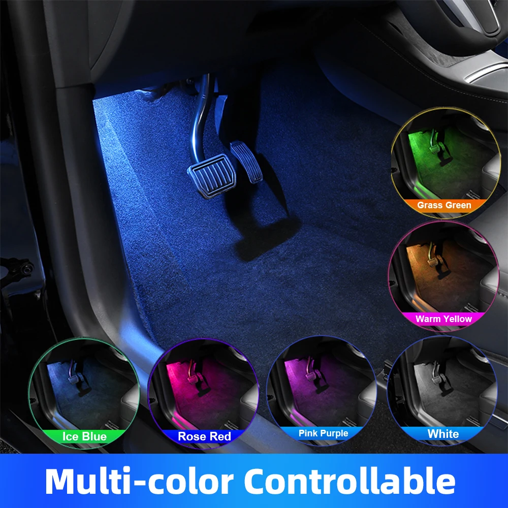 

Center Console RGB Ambient Light LED Dashboard Footwell 1.5M Strip Compatible With Model 3 Y 2017-2024 Interior Car Accessories