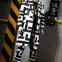 Hip Hop Costume For Men Jazz Costume Nightclub Suit Street Dance Wear Street Oufits Dance Wear Cool Host Stage Costume