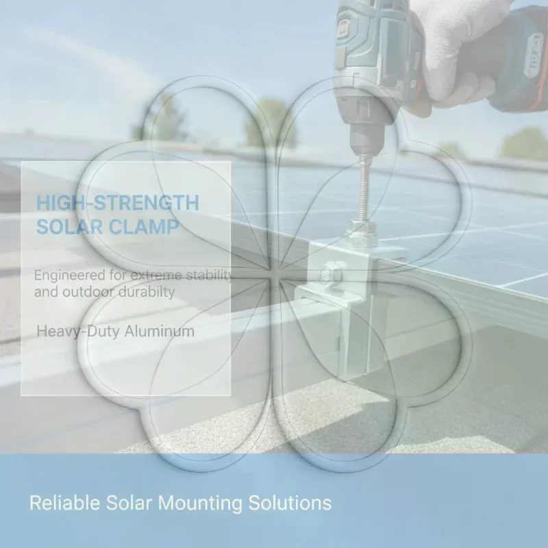 Adjustable Solar Panel Mid Mount Clamp UV Resistant Fixing Bracket Universal PV Clip for Balcony RV Off-grid Solar Installation