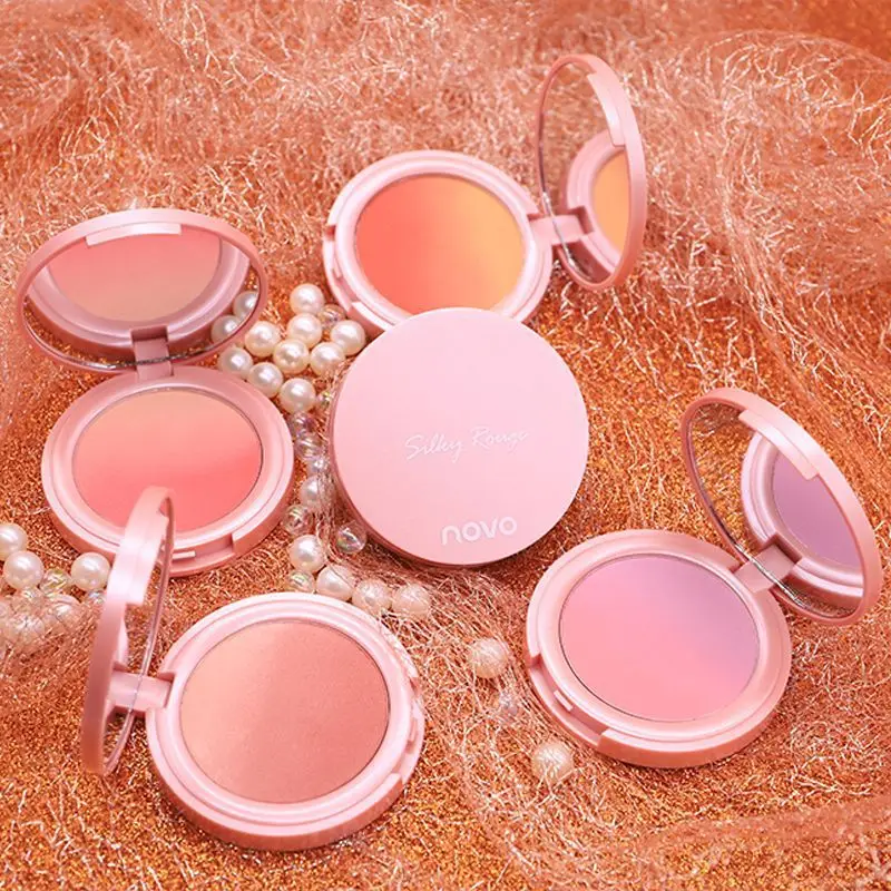 Makeup sweet pink gradual change blush nude makeup natural improvement complexion two-color blush disc rouge Cosmetics