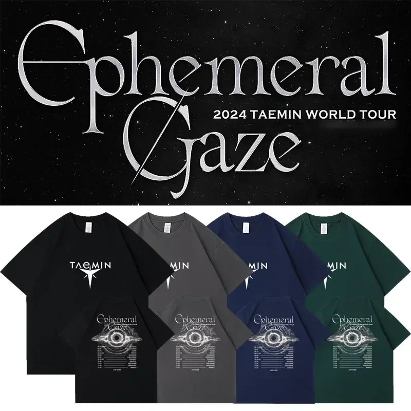 SHINee Taemin World Tour Ephemeral Gaze T Shirt Women Men Summer 100% Cotton Crewneck Short Sleeve Graphics Tees Harajuku Tops