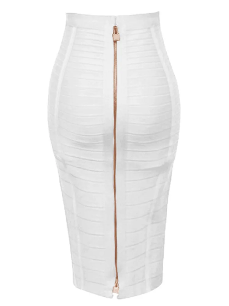 Envío Gratis talla grande XL XXL moda de verano Sexy falda vendaje con cremallera 2022 diseñador una línea ceñido al cuerpo falda lápiz Faldas 58cm