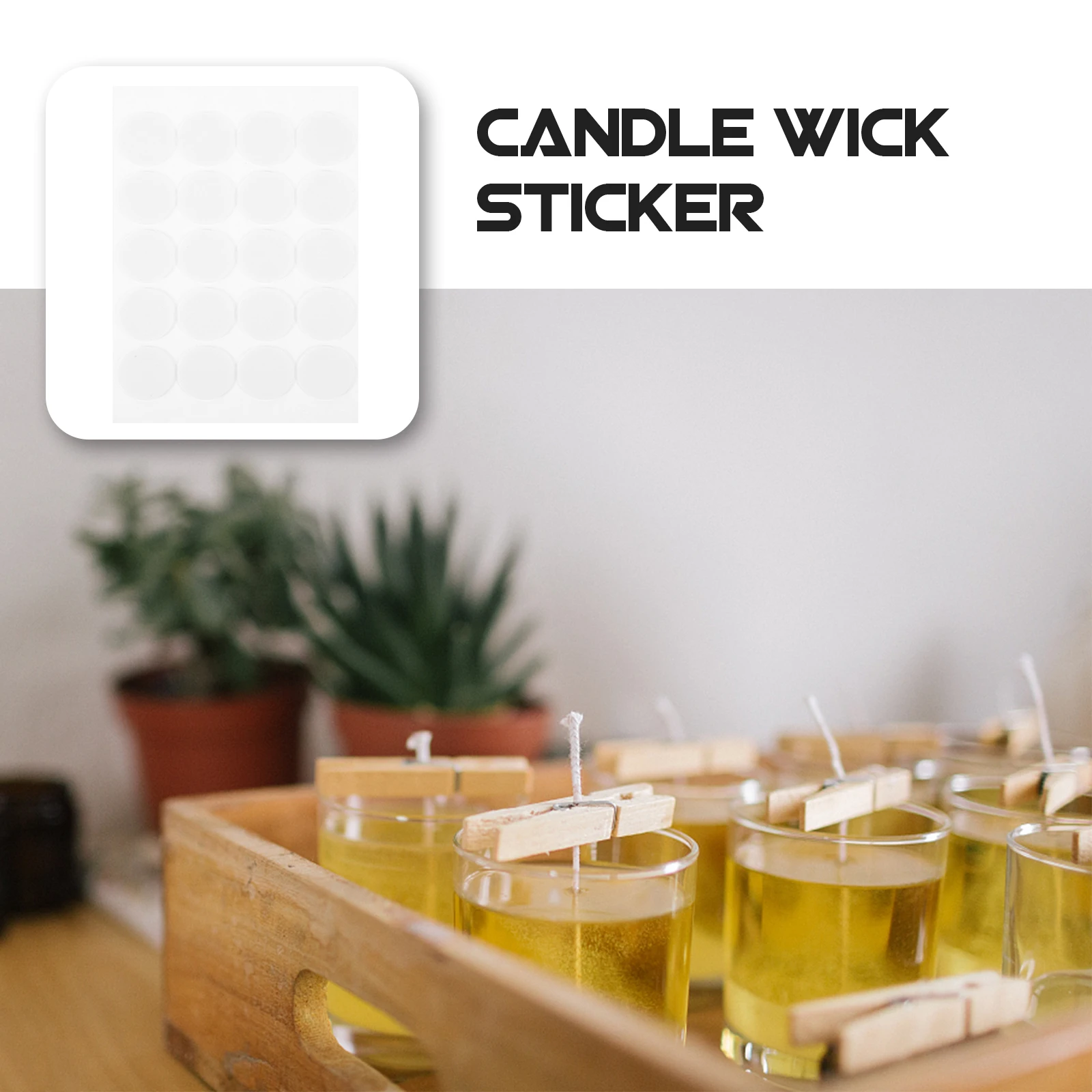 

20 pcs Base Sticker Adhesive Dots Round Foam Double Sided for Wick Tabs DIY Craft Homemade Making