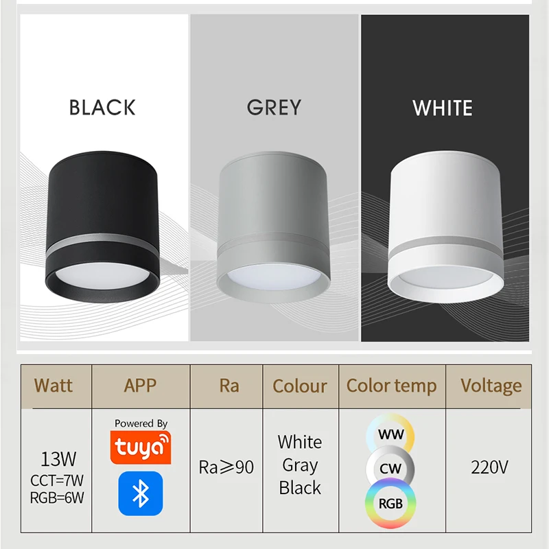 MARPOU Smart LED Downlight Modern RGB Dimmable Spotlight 13W 220V With Tuya APP Control Home Interior Decoration Bedroom Party