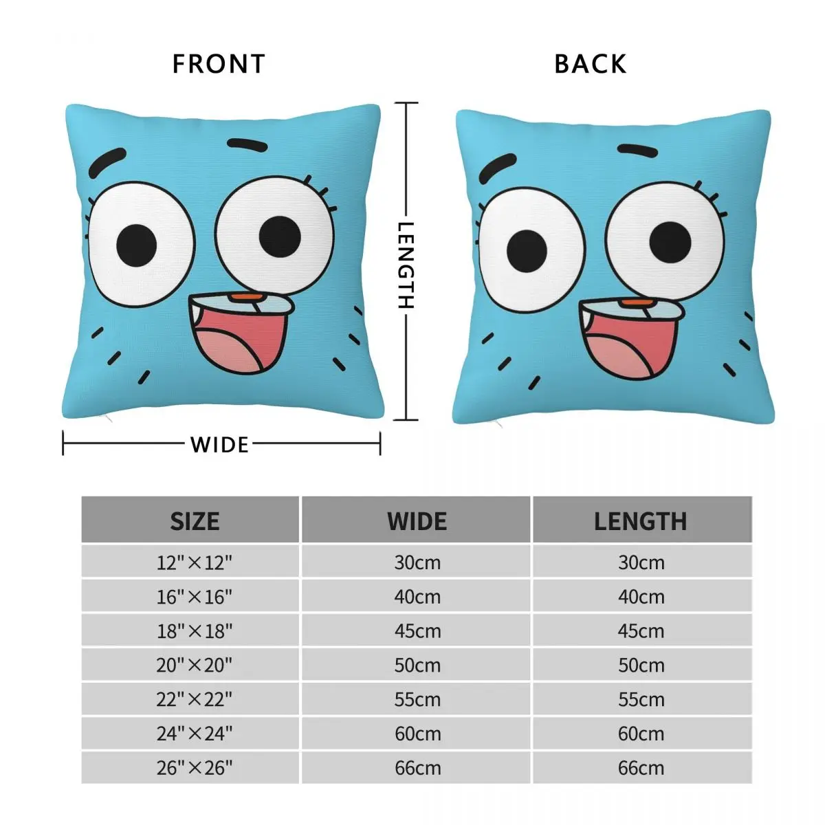 Nicole Watterson Gumball Square Pillowcase Polyester Linen Velvet Printed Zip Decor Pillow Case Home Cushion Cover