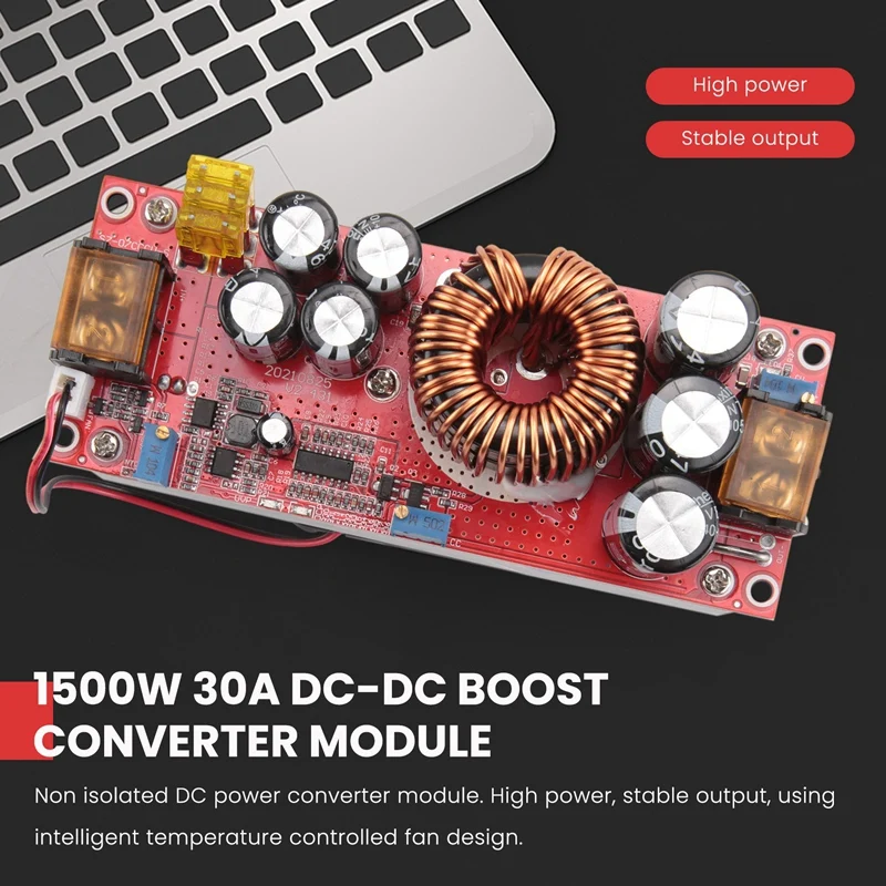 Módulo convertidor de impulso de DC-DC de 1500W, 30A, 10-60V a 12-97V, convertidor de aumento de voltaje, módulo de fuente de alimentación CC CV