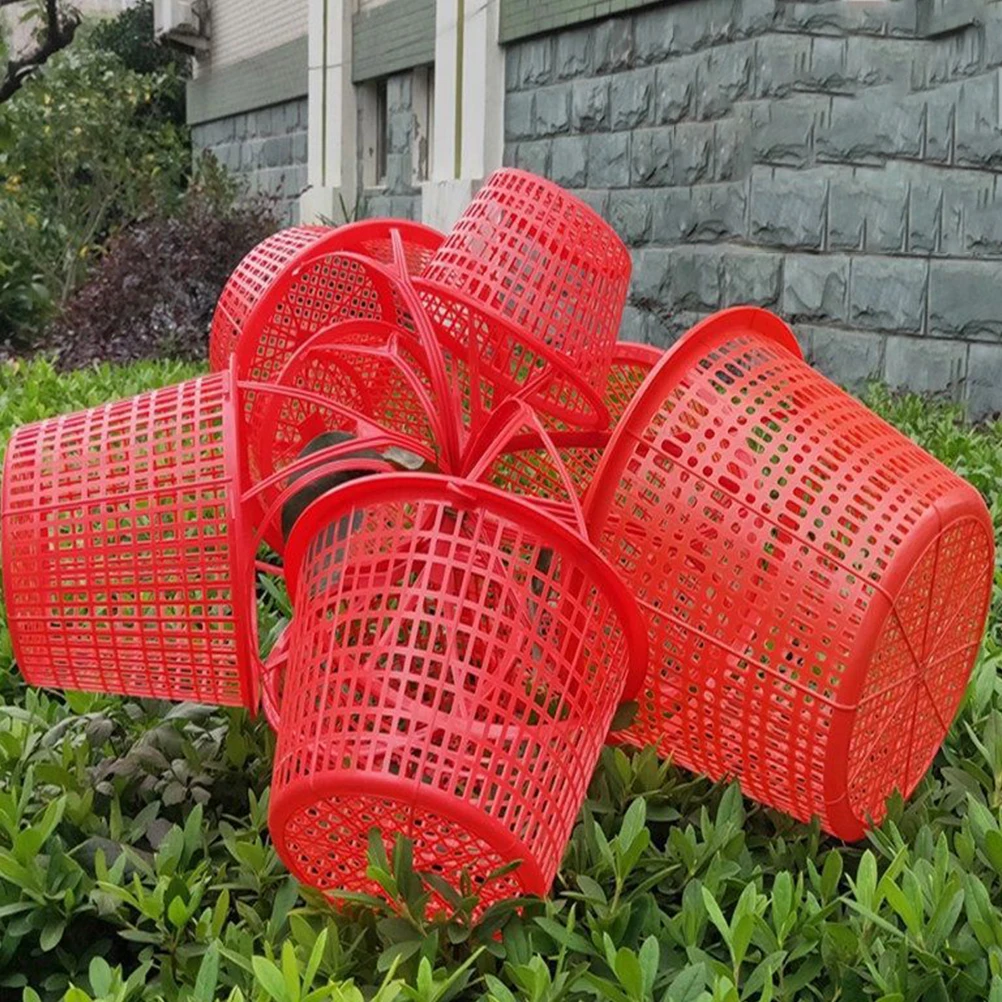 

10 Pcs Fruit Picking Basket Strawberry Blueberry Cherry Raspberries Portable Storage Plastic Shopping Baskets 3kg Red Color