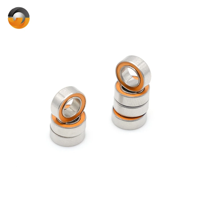 2pcs SMR74 2RS 4x7x2.5mm ABEC-7 mulinello da pesca cuscinetto in acciaio inossidabile SMR74 RS MR74 CB cuscinetto ceramico ibrido in acciaio inossidabile a secco