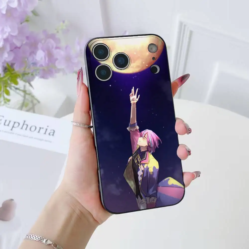 P-ProjectS S-SEKAI Kamishiro Rui جراب هاتف آيفون 17 16 15 14 13 12 11 Pro Max Plus Air Mini أسود سيليكون ناعم