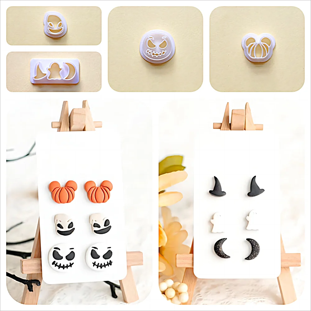 New Autumn/Halloween Earrings Polymer Clay Shaped Pumpkin Head/Magic Hat Soft Clay Knife DIY Earrings Jewelry Pendant Clay Tool