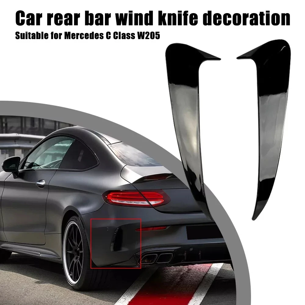 Car Rear Bumper Spoiler Side Canard Air Vent Cover For Mercedes Benz C Class W205 4 Door C180 C200 C250 C300 2010-2018