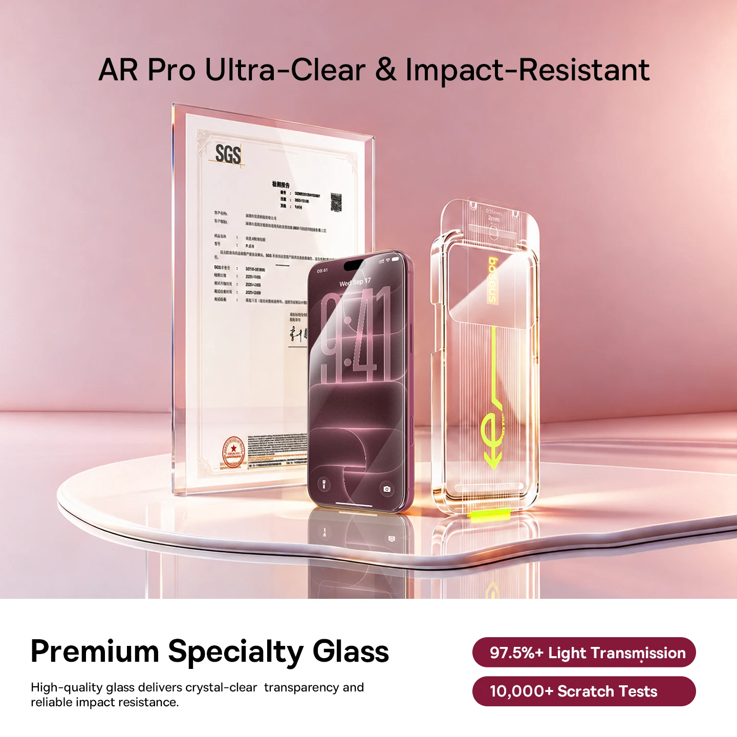 Szkło hartowane Baseus do iPhone 18 17 Pro Max, folia ochronna na ekran, wysoka rozdzielczość, w zestawie zestaw do czyszczenia, szkło chroniące przed podglądaniem i kurzem. — zdjęcie produktu 5