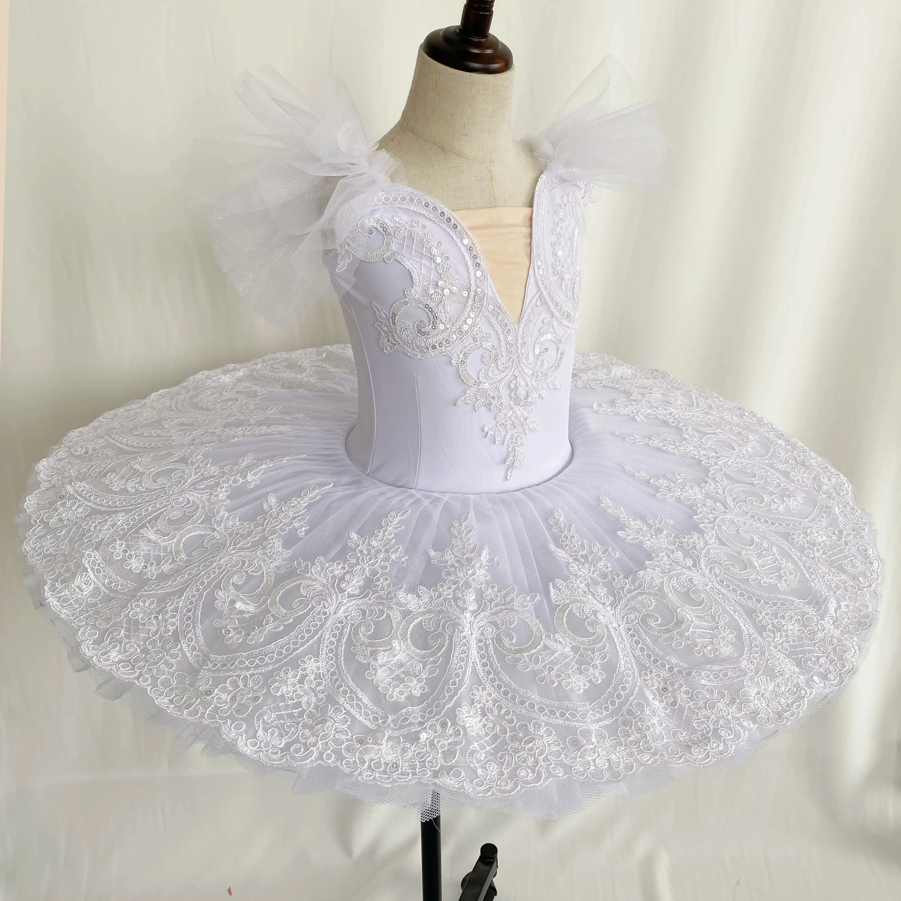 

Professional Ballet Costumes Children Adults Ballet Tutu Gymnastics Tight Skirt White Swan Toddler Sequined Stage Dance Costumes