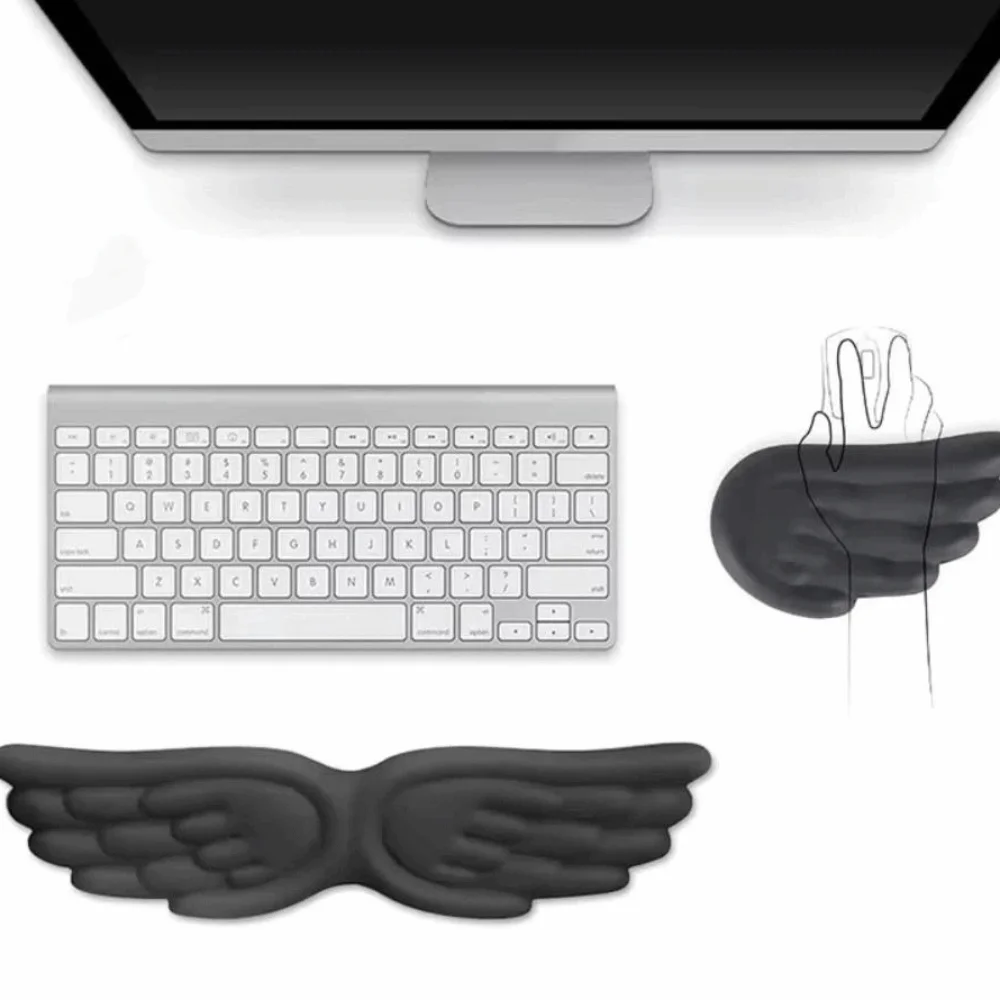 Slow Rebound Mouse Wrist Support Pad Creative Wing Design Ergonomic Mouse Cushion Wrist Rest Waterproof Keyboard Hand Rest