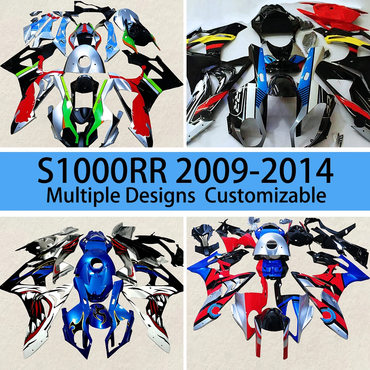 ABS Plastic Fairing Kit for BMW S 1000RR 2009 2010 2011 2012 2013 2014 Motorcycle Customized Injection Prime Fairings S1000RR