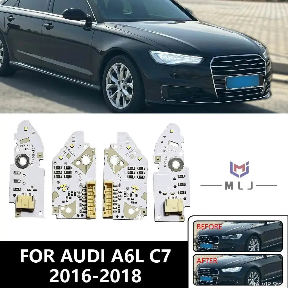 

For Audi A6 C7 2016 2017 2018 New headlight LED module White DRL chip daytime running light low version Car headlight
