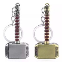Thor Hammer Metal Keychain Movie Key Ring Cosplay Prop Key Holder For Fans Bag Ornament Car Pendant Gift
