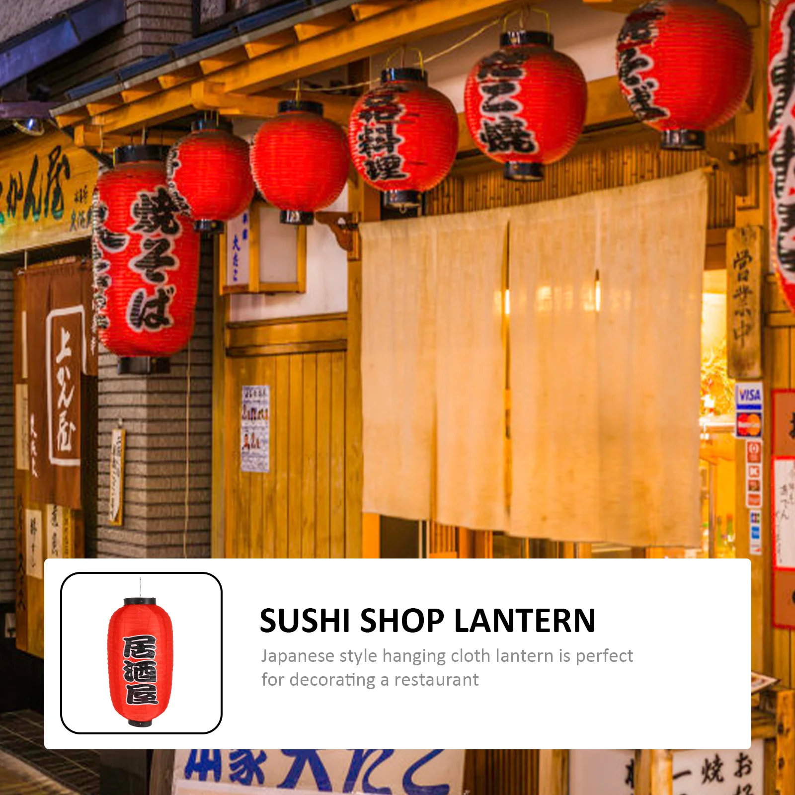 

1Set Outdoor Waterproof Japanese Style Hanging Lantern Sushi Decorative Lantern Red Decor