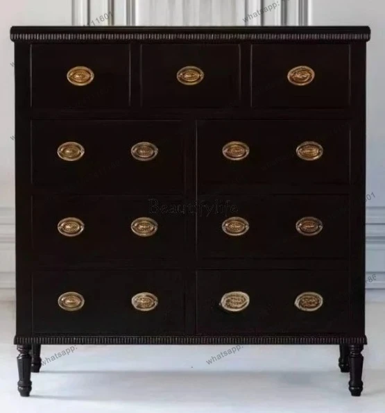 

French retro solid wood home simple locker American bedroom designer high-end fashion