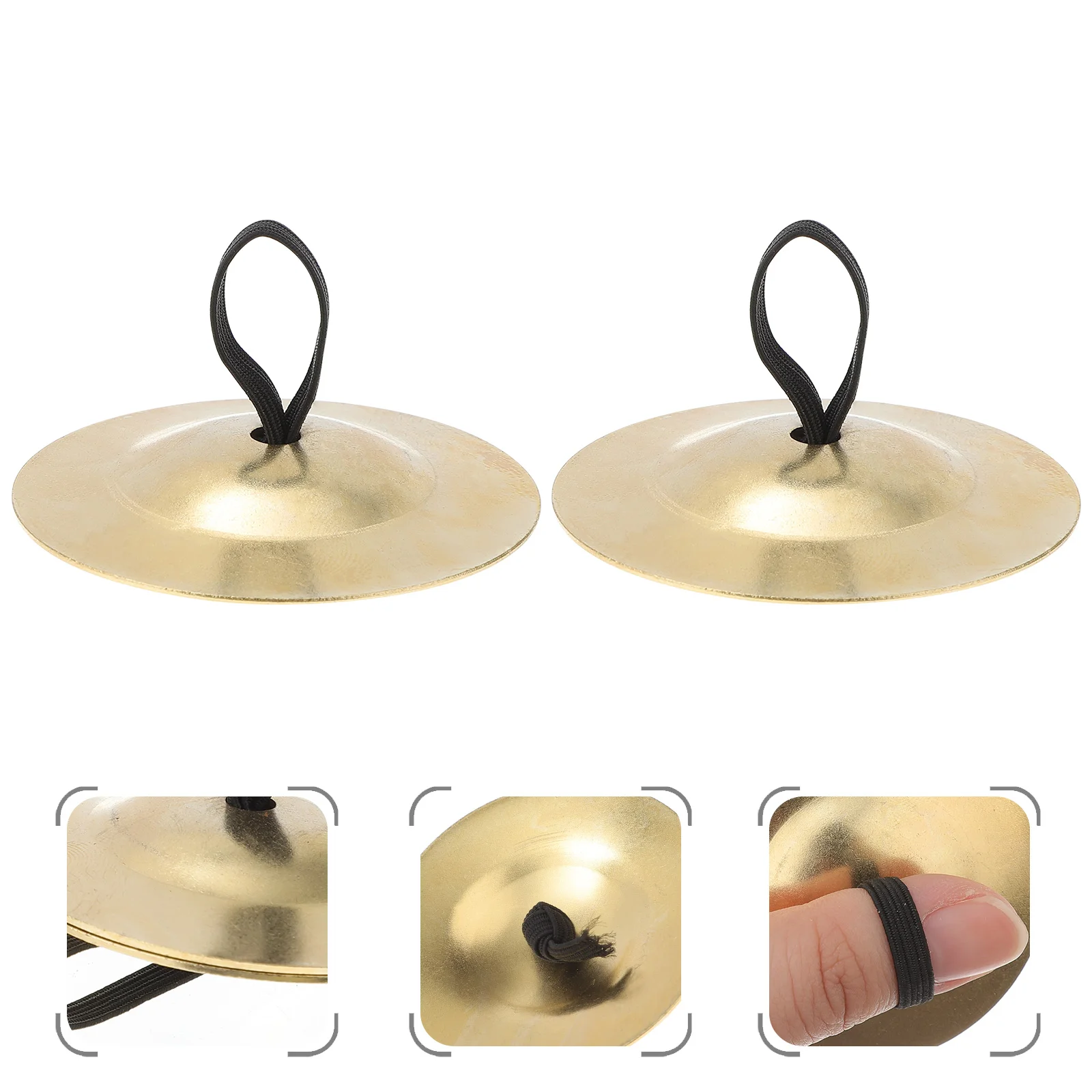 

6pcs Musical Instrumen Copper Finger Cymbals Percussion Cymbals Dancing Props Percussion Instrument (Golden)