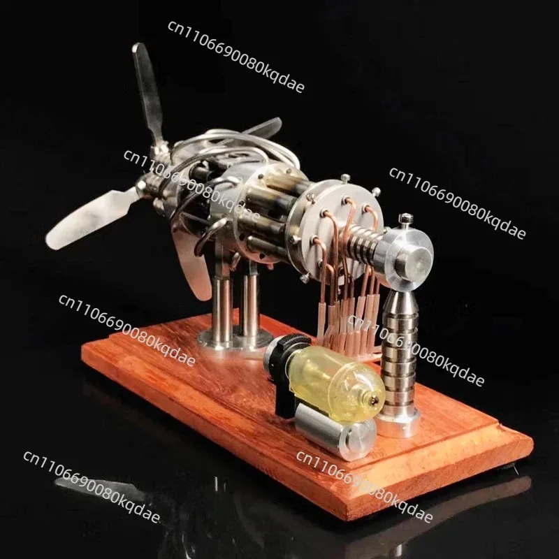 Stirling Swashplate Engine Model,8‑16‑Cylinder Thermal Power Micro Start‑able Experimental Steam Motion Assembly Unit