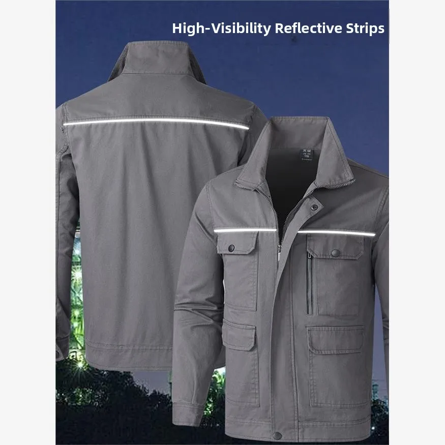 Men's Workwear Cotton Suit Anti-Scald Wear Resistant Blue Work Clothes Spring Autumn  Welding Special orms