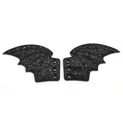 Glitter Black Shoes Bats Wings for Ice Skate Sneaker Flying Winter Boots Bat's Wing Kids Shoes DIY Accessories Wings Gift Runner