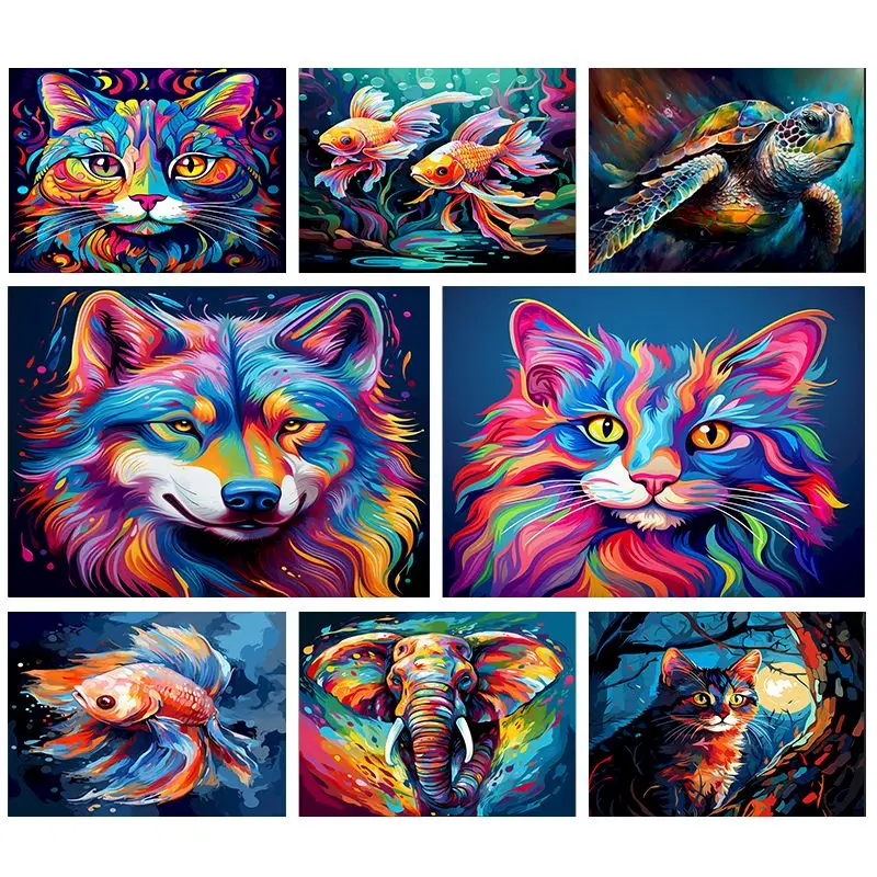 

GATYZTORY 60x75cm Paintings By Number To Paint Animal Drawing To Paint By Numbers Handicraft Supplies Adults Crafts Kits