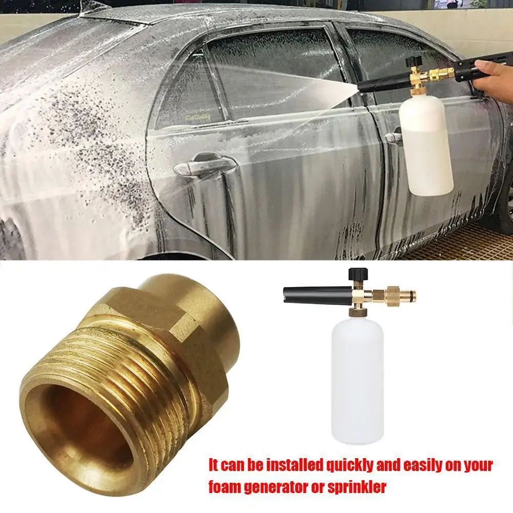 M22 14mm X 1/4 Snow Foam Lance Adapter Coupler Quick Disconnect Pressure Washer Plug Brass Connector for High Pressure Water Pot