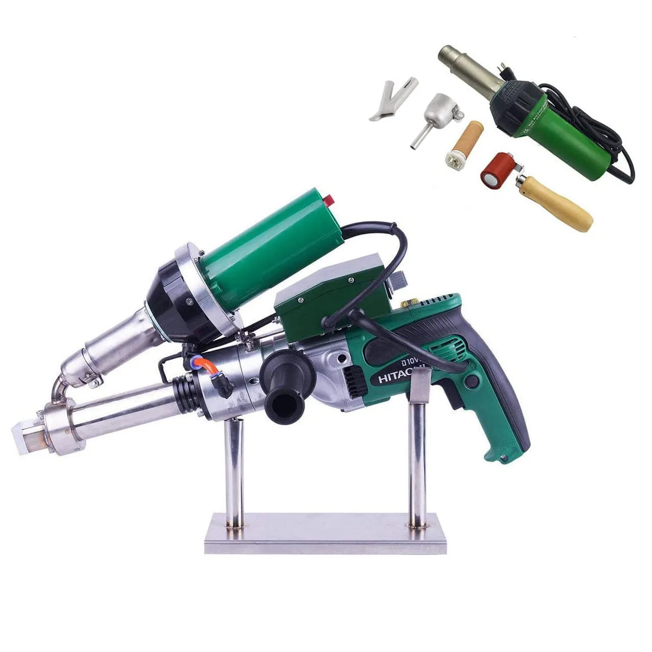 

Professional 1600W Plastic Extruder Welder with Heat Gun Kit Hand Extrusion Welding Machine for PVC PP HDPE LDPE Pipe Membrane