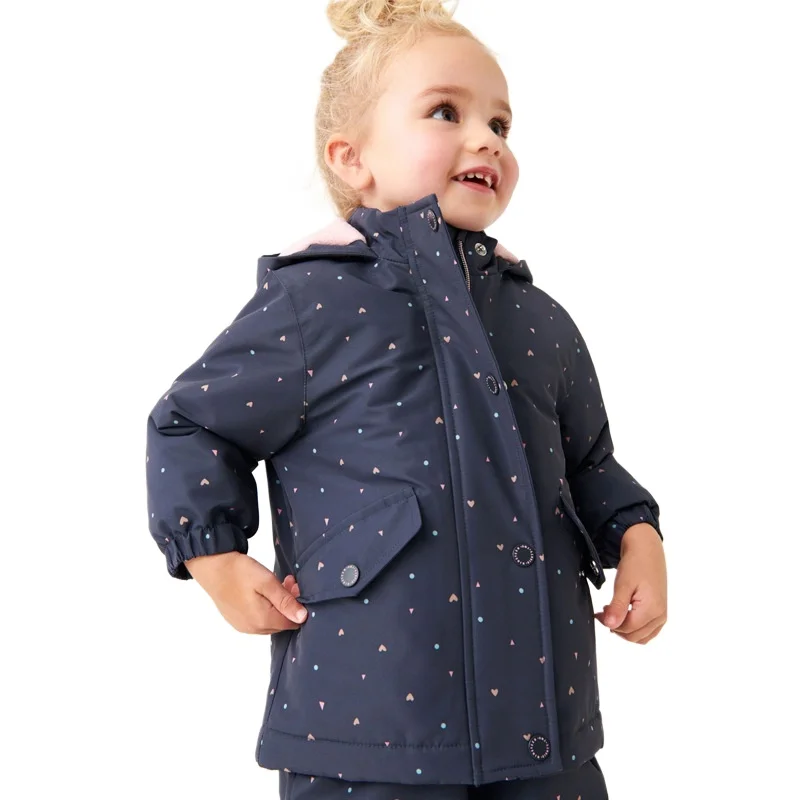 Girls' Outerwear Autumn and Winter New Hooded Zipper Sweater European and American Children's Thick Windbreaker Top