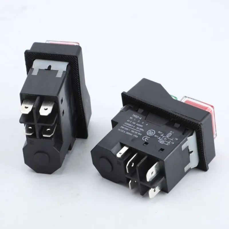 1PC AC250V 16A Waterproof Electromagnetic Push Button switch 4/5Pin  Can Replace KJD17 KLD-28protection Starter Safety Switch