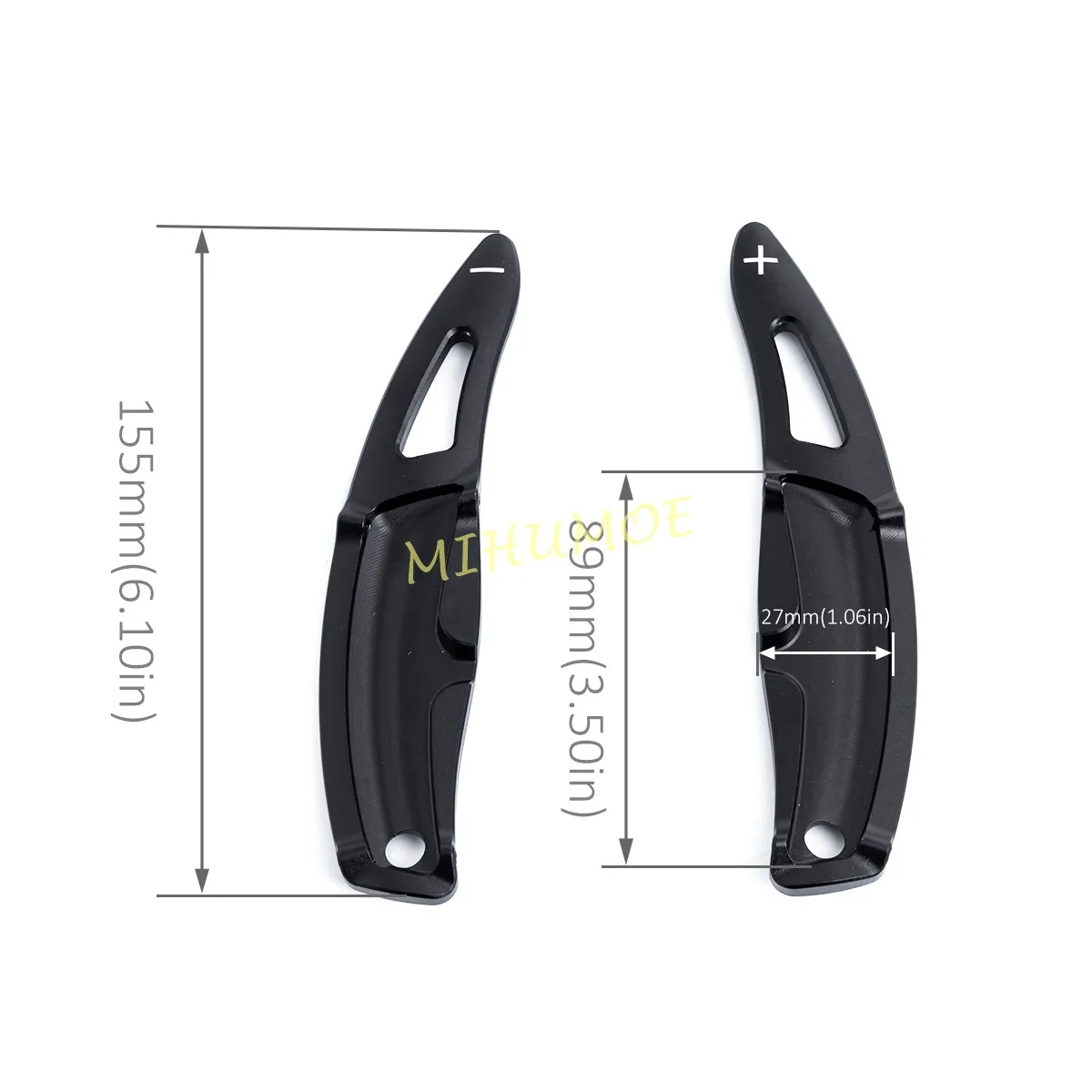 For Porsche Macan Cayenne Panamera 718 Boxster Cayman Aluminum Steering Wheel Gear Shift Paddle Shifter Extension Trims Black