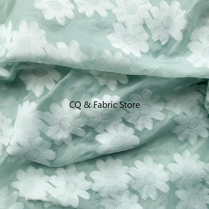 

Organza chrysanthemum jacquard cut flower fabric slightly transparent DIY women's tutu skirt new spring and summer fabric