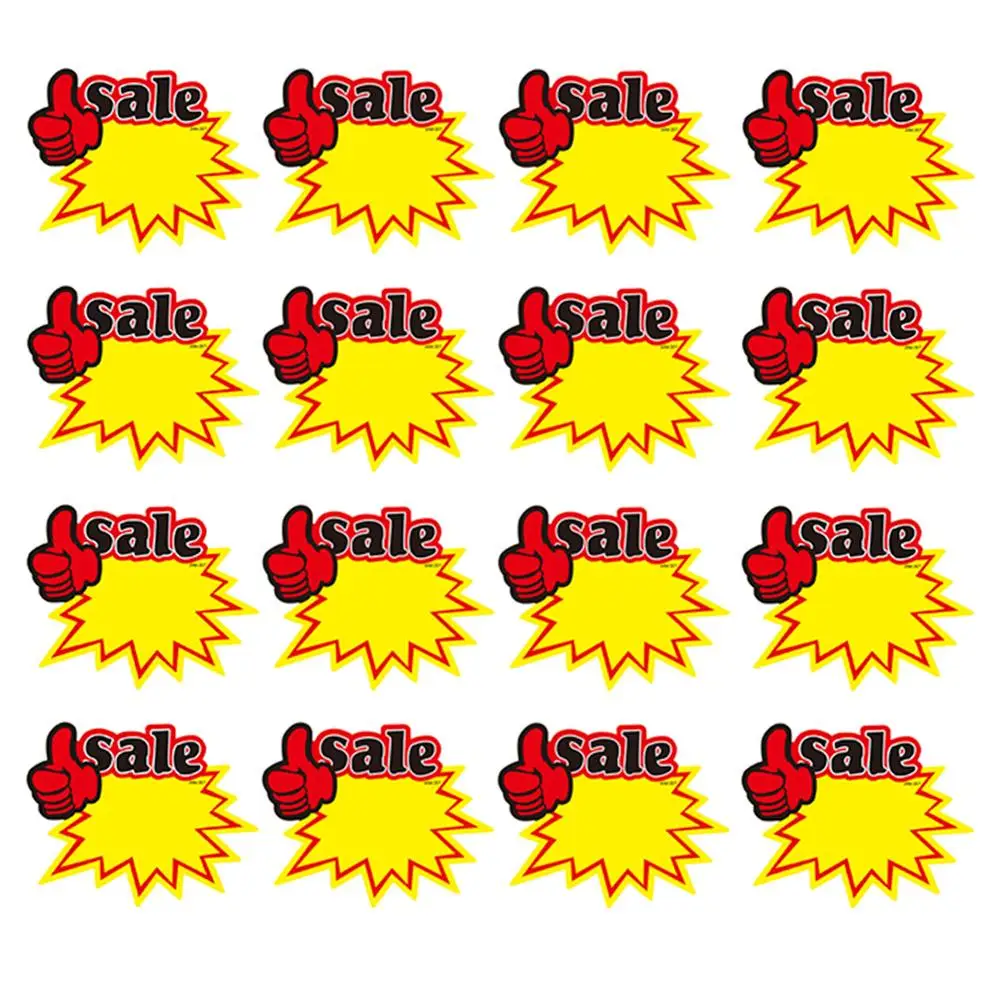

50 Pcs Sticker Commodity Price Tag Signs for Retail Store White Card Small Promotional Tags
