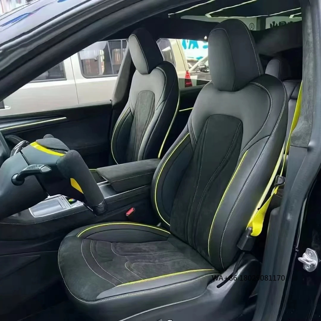 

Luxury 5D Car Seat Covers Full Set of Front & Rear Made of Leather Stylish Business Design for