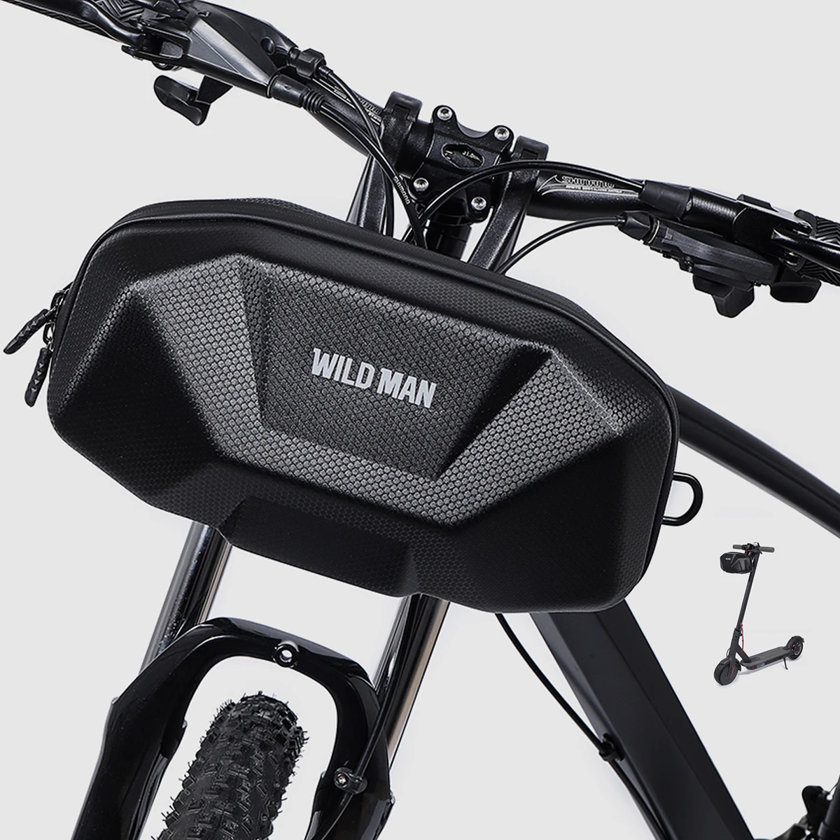 WILD MAN Quick Release 3.5L Hard Shell Rainproof Bike Handlebar Bag Scooter Handlebar Bag for Kick Scooters Folding Bike