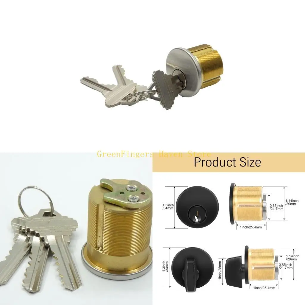 F68D Brass Mortise Cylinder with KeyStorefront Security for Commercial Door Lock
