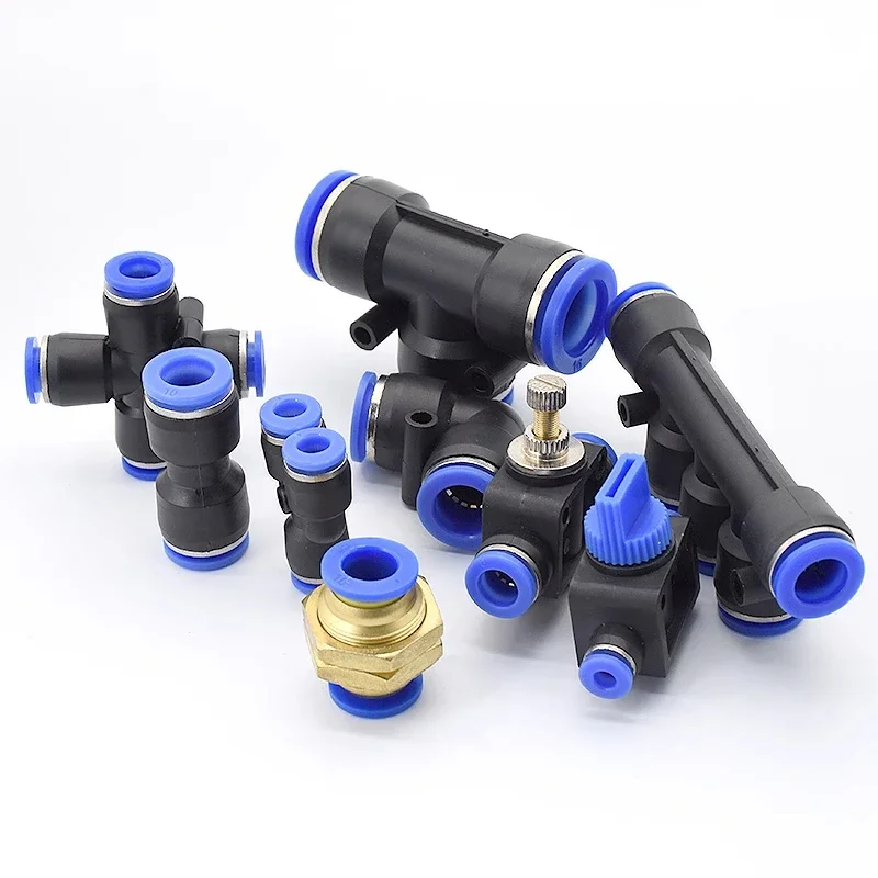 Pneumatic Fittings Pipe Connectors Quick Release Connector PU PY PK PE PV SA Air Tube 4mm 6mm 8mm 10mm Push In Hose Couping