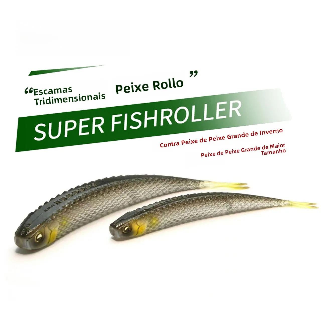 Isca Artificial Super Fishroller RAID, Isca Macia com Múltiplas Caudas Flutuantes para Pesca de Bass em Lagos e Rios, Equipam...